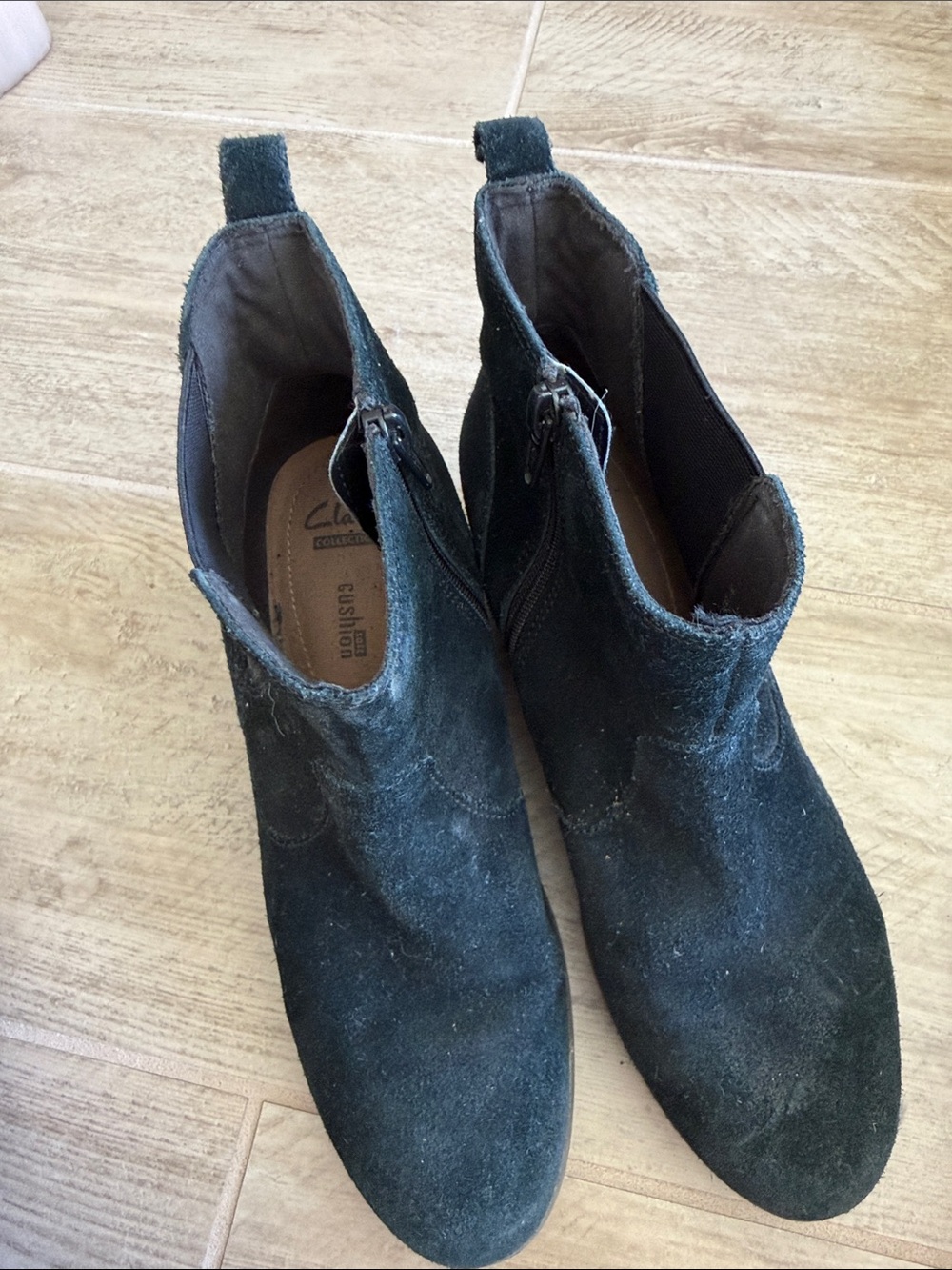 Clarks Black Suede Chelsea Ankle Boots